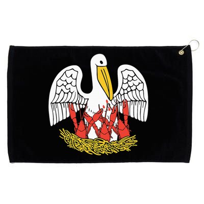 Louisiana Brown Pelican Feeding Crawfish La Flag Grommeted Golf Towel