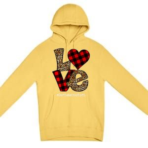 Love Buffalo Plaid Hearts Valentine's Day Dental Assistant Gift Premium Pullover Hoodie