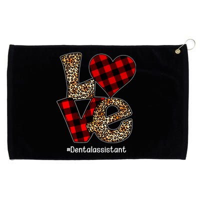 Love Buffalo Plaid Hearts Valentine's Day Dental Assistant Gift Grommeted Golf Towel