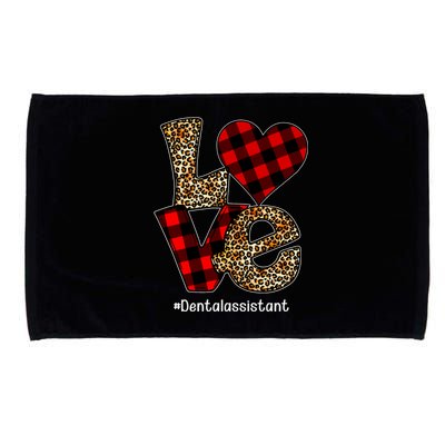 Love Buffalo Plaid Hearts Valentine's Day Dental Assistant Gift Microfiber Hand Towel