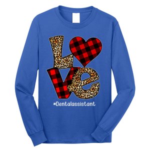 Love Buffalo Plaid Hearts Valentine's Day Dental Assistant Gift Long Sleeve Shirt