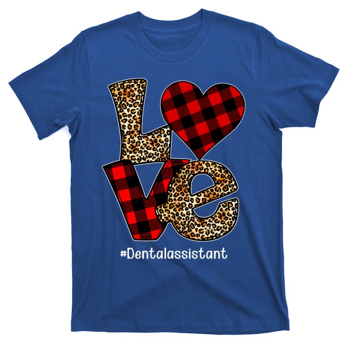 Love Buffalo Plaid Hearts Valentine's Day Dental Assistant Gift T-Shirt