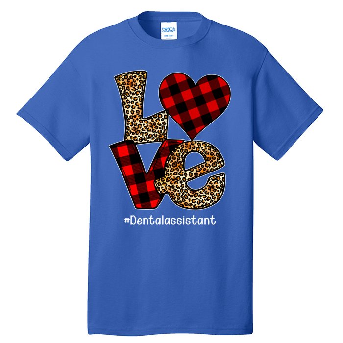 Love Buffalo Plaid Hearts Valentine's Day Dental Assistant Gift Tall T-Shirt