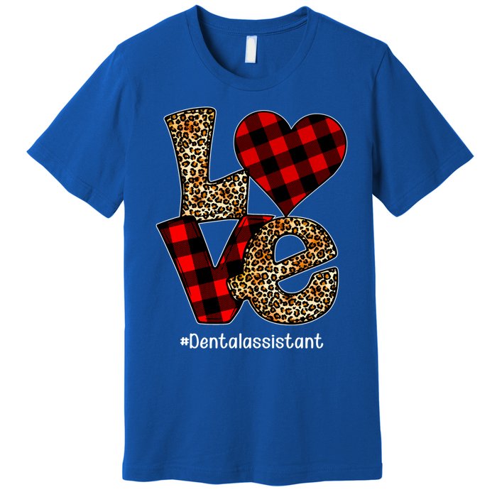 Love Buffalo Plaid Hearts Valentine's Day Dental Assistant Gift Premium T-Shirt