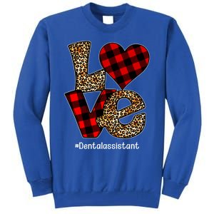 Love Buffalo Plaid Hearts Valentine's Day Dental Assistant Gift Tall Sweatshirt