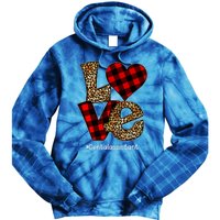 Love Buffalo Plaid Hearts Valentine's Day Dental Assistant Gift Tie Dye Hoodie