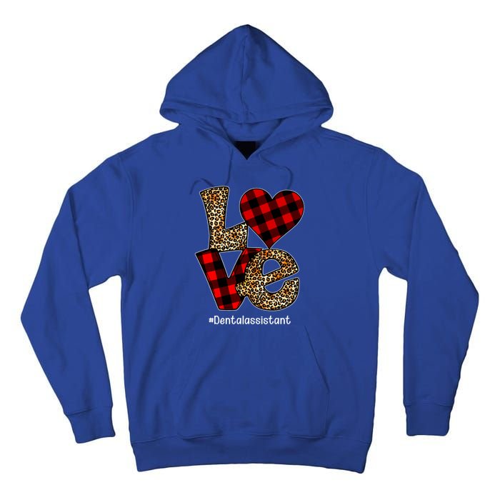 Love Buffalo Plaid Hearts Valentine's Day Dental Assistant Gift Tall Hoodie