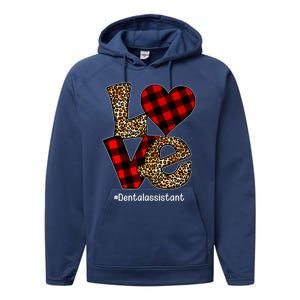 Love Buffalo Plaid Hearts Valentine's Day Dental Assistant Gift Performance Fleece Hoodie