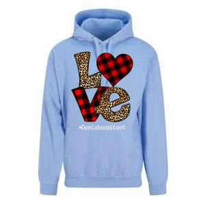 Love Buffalo Plaid Hearts Valentine's Day Dental Assistant Gift Unisex Surf Hoodie