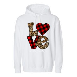 Love Buffalo Plaid Hearts Valentine's Day Dental Assistant Gift Garment-Dyed Fleece Hoodie