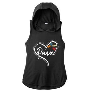 Leopard Being Para Is Heart Work Para Teacher Life Ladies PosiCharge Tri-Blend Wicking Draft Hoodie Tank