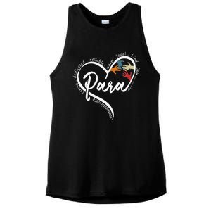 Leopard Being Para Is Heart Work Para Teacher Life Ladies PosiCharge Tri-Blend Wicking Tank