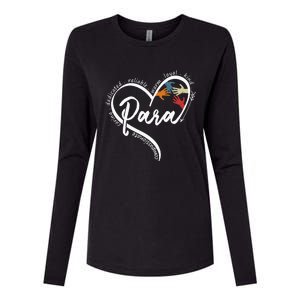 Leopard Being Para Is Heart Work Para Teacher Life Womens Cotton Relaxed Long Sleeve T-Shirt