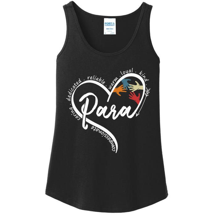 Leopard Being Para Is Heart Work Para Teacher Life Ladies Essential Tank