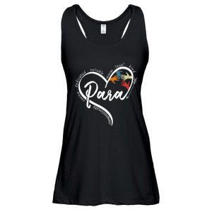 Leopard Being Para Is Heart Work Para Teacher Life Ladies Essential Flowy Tank