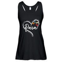 Leopard Being Para Is Heart Work Para Teacher Life Ladies Essential Flowy Tank