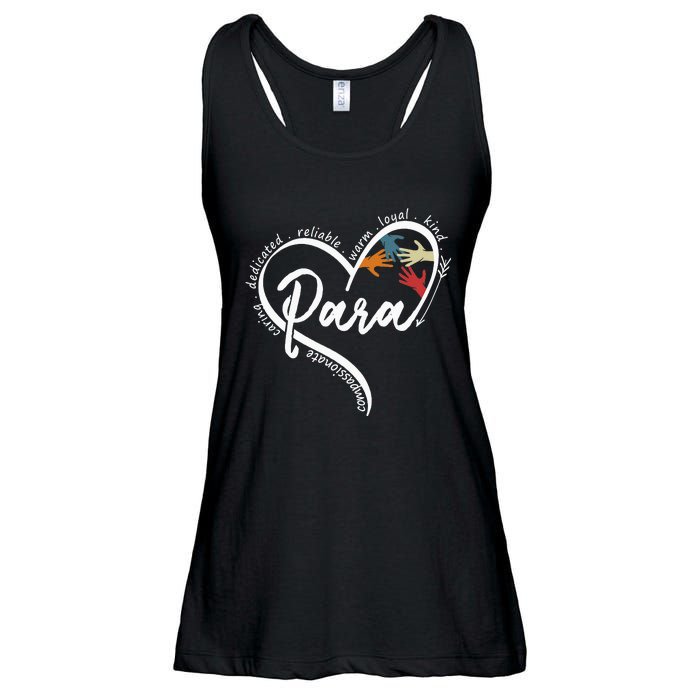 Leopard Being Para Is Heart Work Para Teacher Life Ladies Essential Flowy Tank