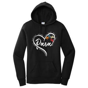 Leopard Being Para Is Heart Work Para Teacher Life Women's Pullover Hoodie