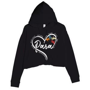 Leopard Being Para Is Heart Work Para Teacher Life Crop Fleece Hoodie