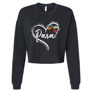 Leopard Being Para Is Heart Work Para Teacher Life Cropped Pullover Crew