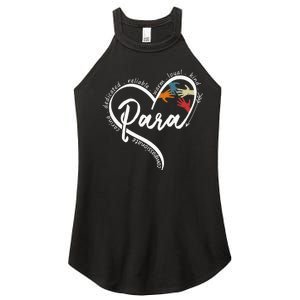 Leopard Being Para Is Heart Work Para Teacher Life Women's Perfect Tri Rocker Tank