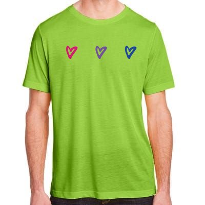 Lgbt Bisexual Pride Hearts 3funny Giftcolor Violet Magenta Blue Gift Adult ChromaSoft Performance T-Shirt