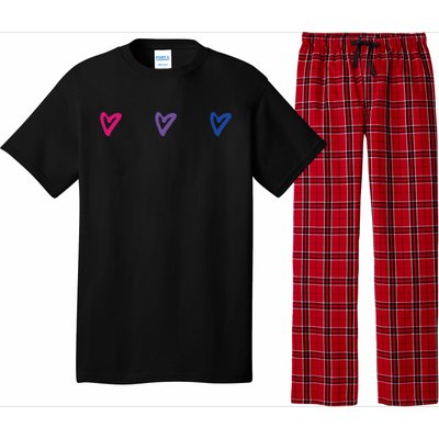 Lgbt Bisexual Pride Hearts 3funny Giftcolor Violet Magenta Blue Gift Pajama Set