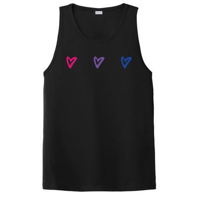 Lgbt Bisexual Pride Hearts 3funny Giftcolor Violet Magenta Blue Gift PosiCharge Competitor Tank