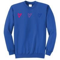 Lgbt Bisexual Pride Hearts 3funny Giftcolor Violet Magenta Blue Gift Sweatshirt