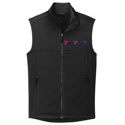 Lgbt Bisexual Pride Hearts 3funny Giftcolor Violet Magenta Blue Gift Collective Smooth Fleece Vest