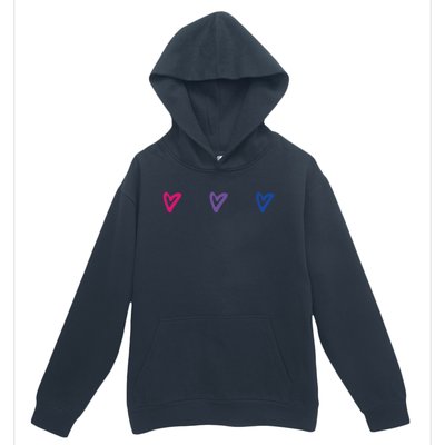 Lgbt Bisexual Pride Hearts 3funny Giftcolor Violet Magenta Blue Gift Urban Pullover Hoodie