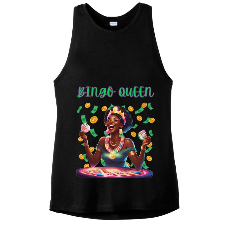  Laughing Bingo Queen Ladies PosiCharge Tri-Blend Wicking Tank
