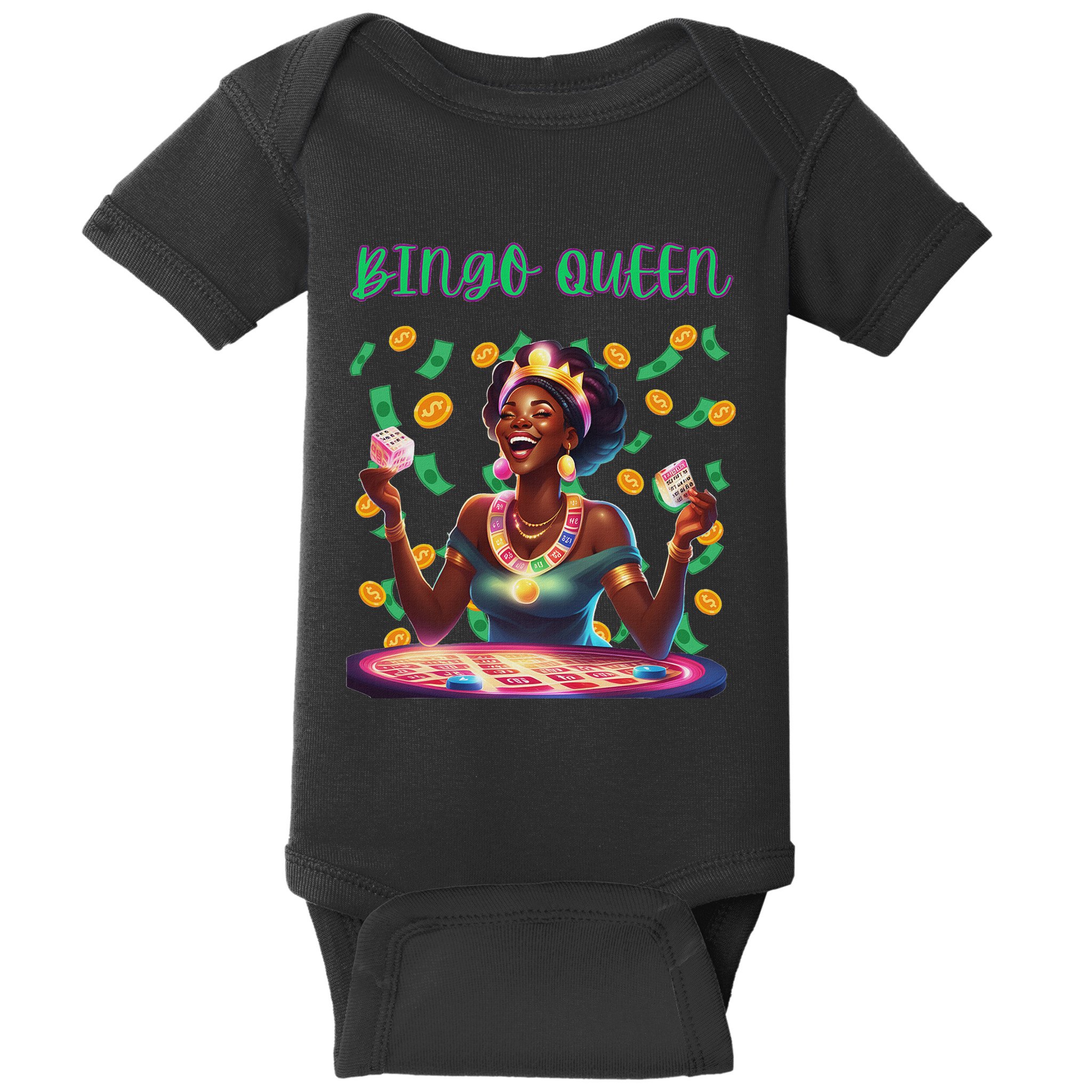  Laughing Bingo Queen Baby Bodysuit
