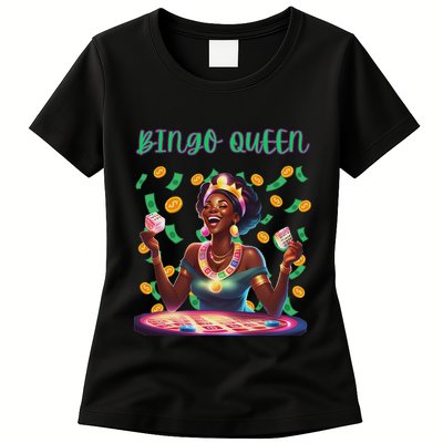  Laughing Bingo Queen Womens T-Shirt