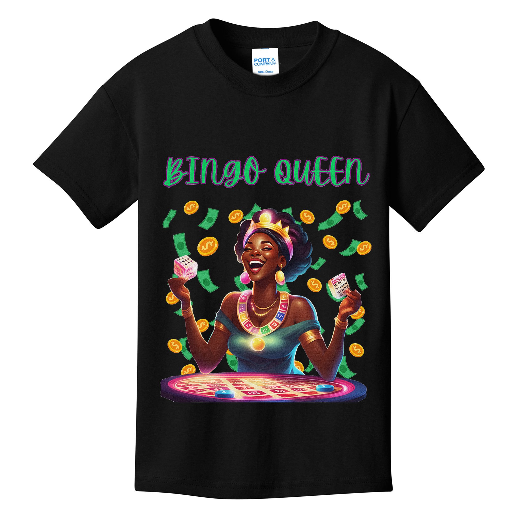  Laughing Bingo Queen Kids T-Shirt
