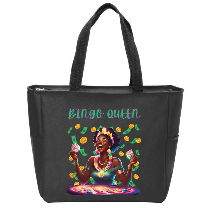  Laughing Bingo Queen Zip Tote Bag