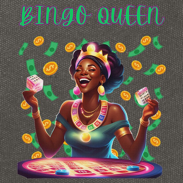  Laughing Bingo Queen Cotton Canvas Backpack