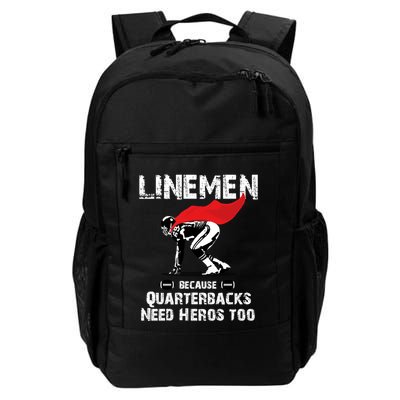 Line Because Quarterbacks Need Heros Fun Football Xmas Gift Backpack