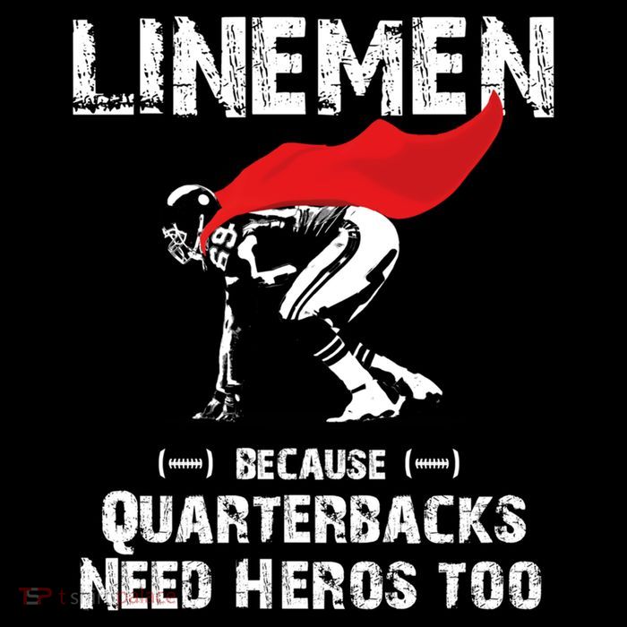 Line Because Quarterbacks Need Heros Fun Football Xmas Gift Drawstring Bag