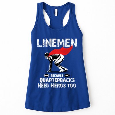Line Because Quarterbacks Need Heros Fun Football Xmas Gift Womens Tank Top