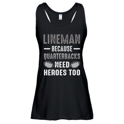 Linemen Because Quarterbacks Need Heroes Too Ladies Essential Flowy Tank