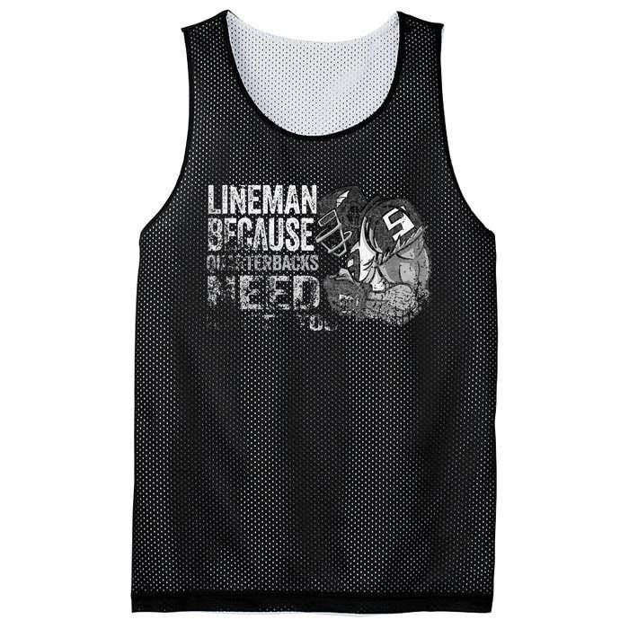 Lineman Because Quarterbacks Heroes Need American Football Mesh Reversible Basketball Jersey Tank