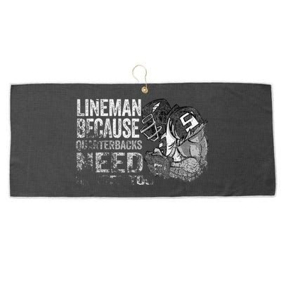 Lineman Because Quarterbacks Heroes Need American Football Large Microfiber Waffle Golf Towel