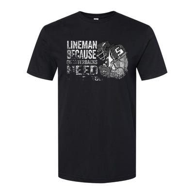 Lineman Because Quarterbacks Heroes Need American Football Softstyle CVC T-Shirt