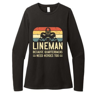 Lineman Because Quarterbacks Need Heroes Too Womens CVC Long Sleeve Shirt