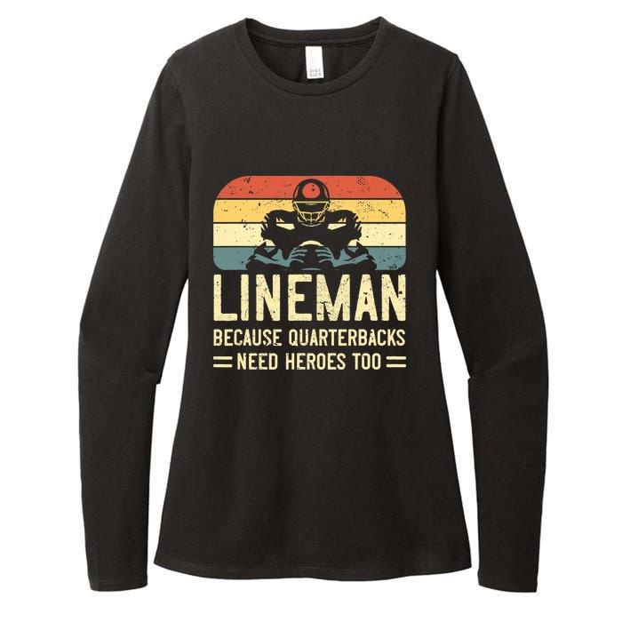 Lineman Because Quarterbacks Need Heroes Too Womens CVC Long Sleeve Shirt