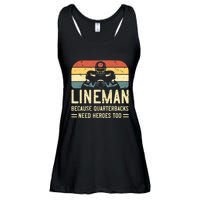 Lineman Because Quarterbacks Need Heroes Too Ladies Essential Flowy Tank