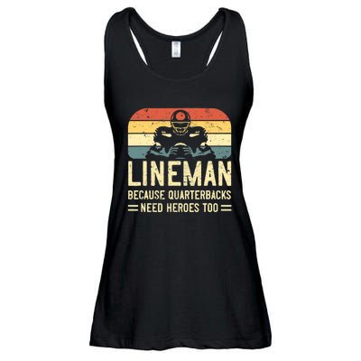 Lineman Because Quarterbacks Need Heroes Too Ladies Essential Flowy Tank