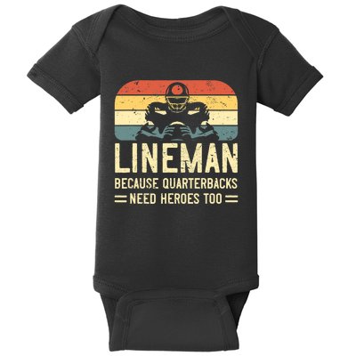 Lineman Because Quarterbacks Need Heroes Too Baby Bodysuit