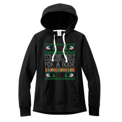 Librarian Books Reading Ugly Christmas Sweaters Great Gift Women's Fleece Hoodie